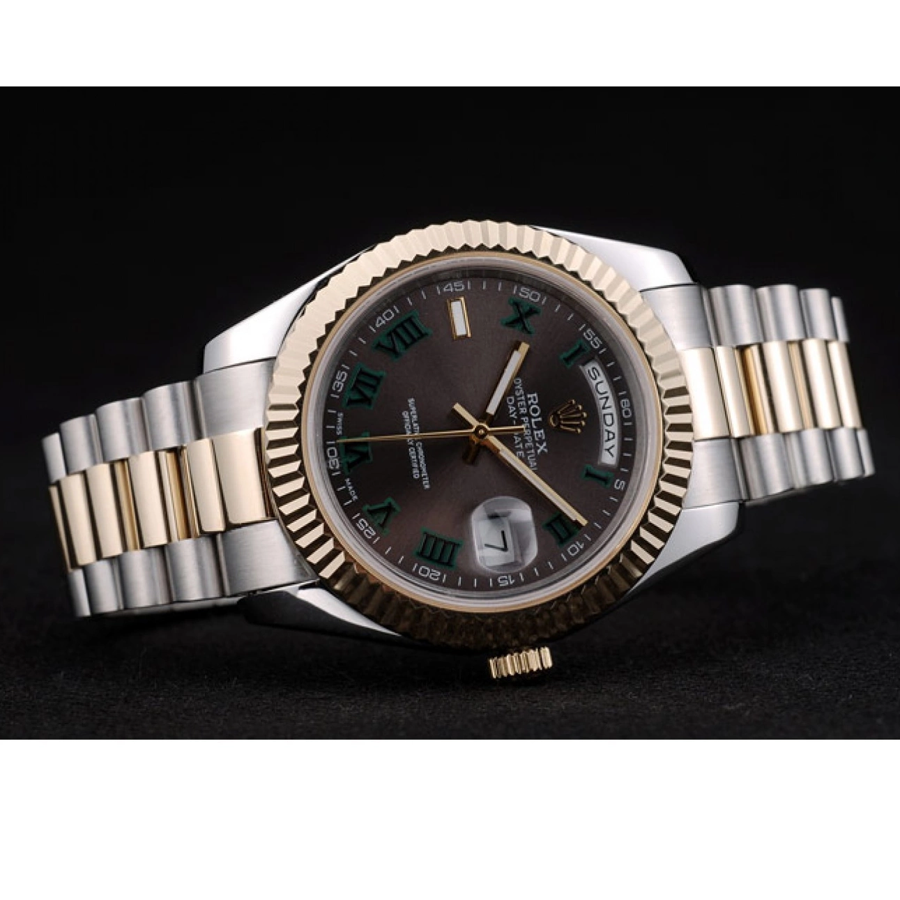 AAA Replica Watches Strap Colored Stainless Dial Dual Rolex 41981 Steel Grey DayDate 0816